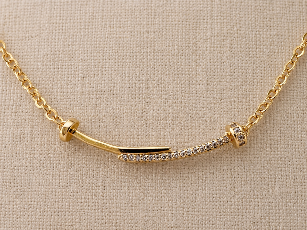 Curved Double Nail Necklace