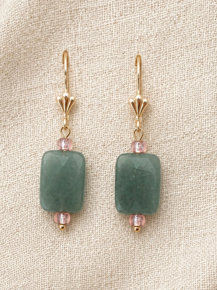 Lever Back Aventurine Earrings