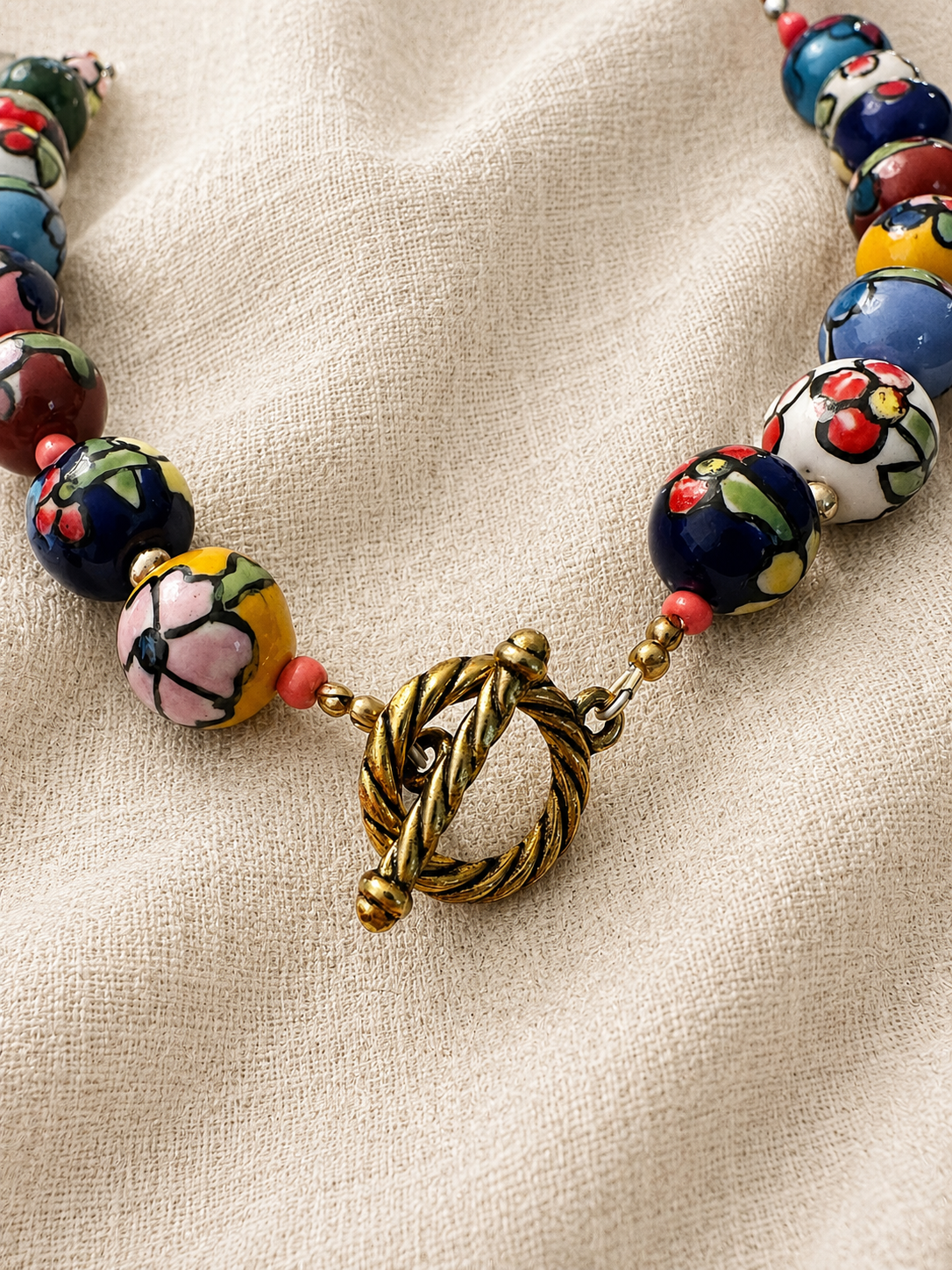 Statement Painted Ceramic Necklace