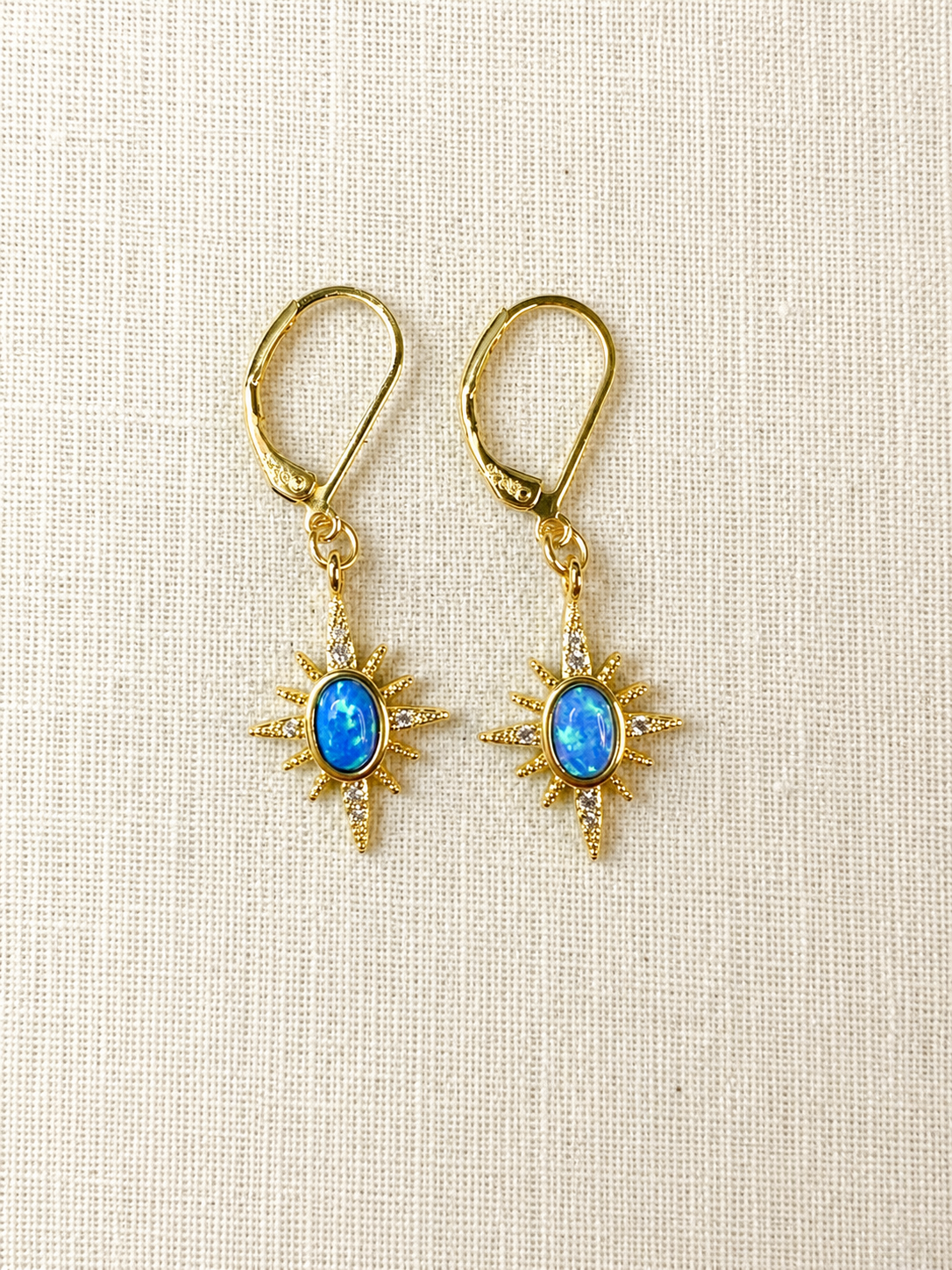 Northstar Blue Opal and Crystal Earrings