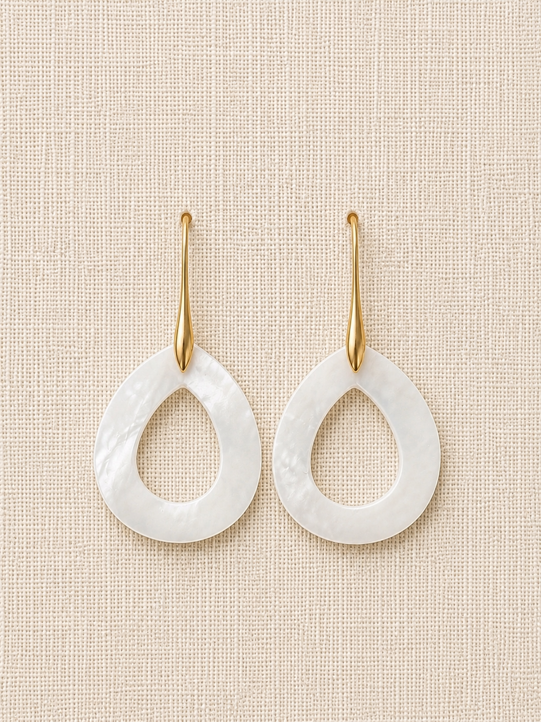 Mother of Pearl Open Teardrop Earrings