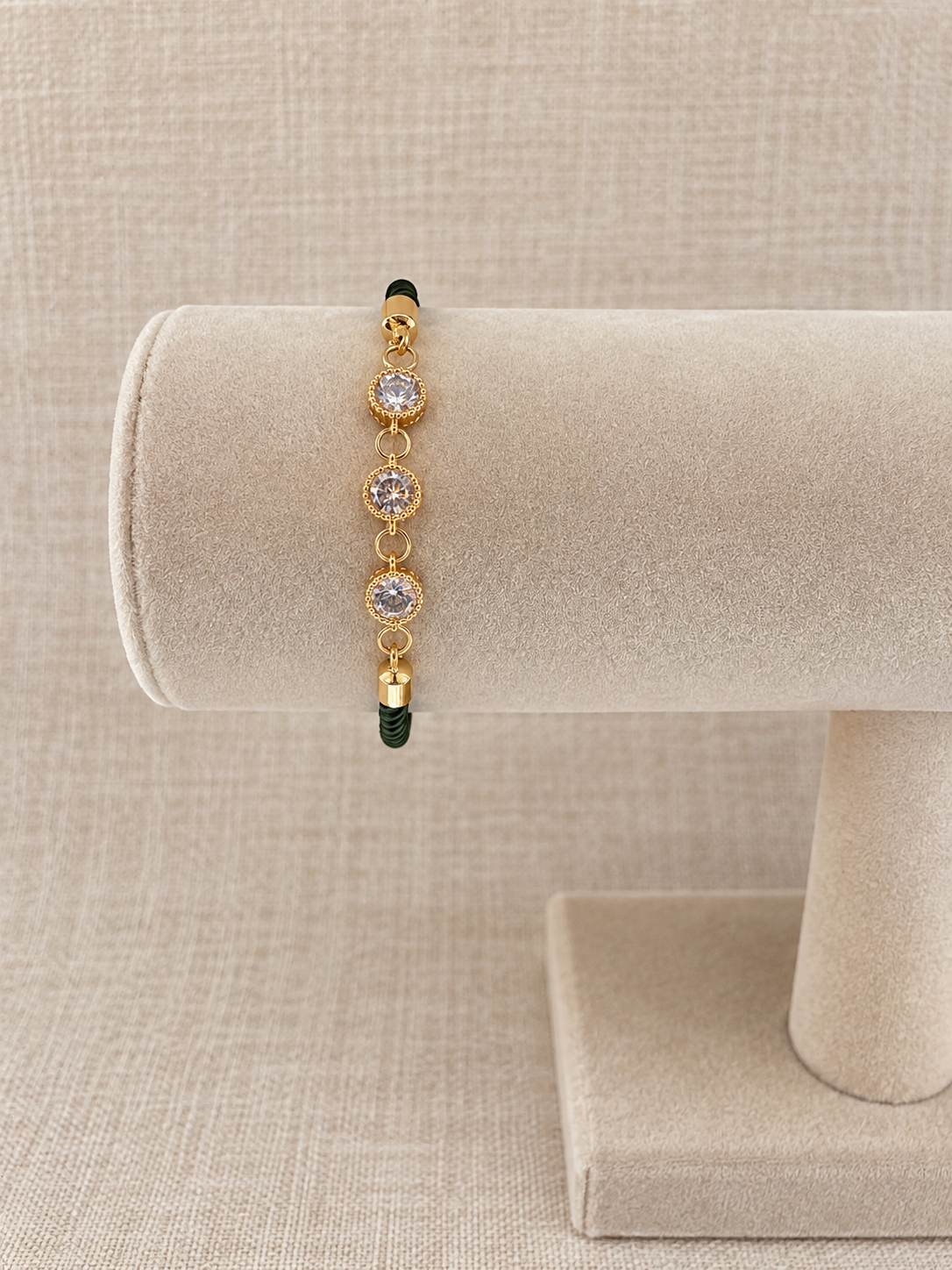 Crystal Forrest Green Slider Bracelet