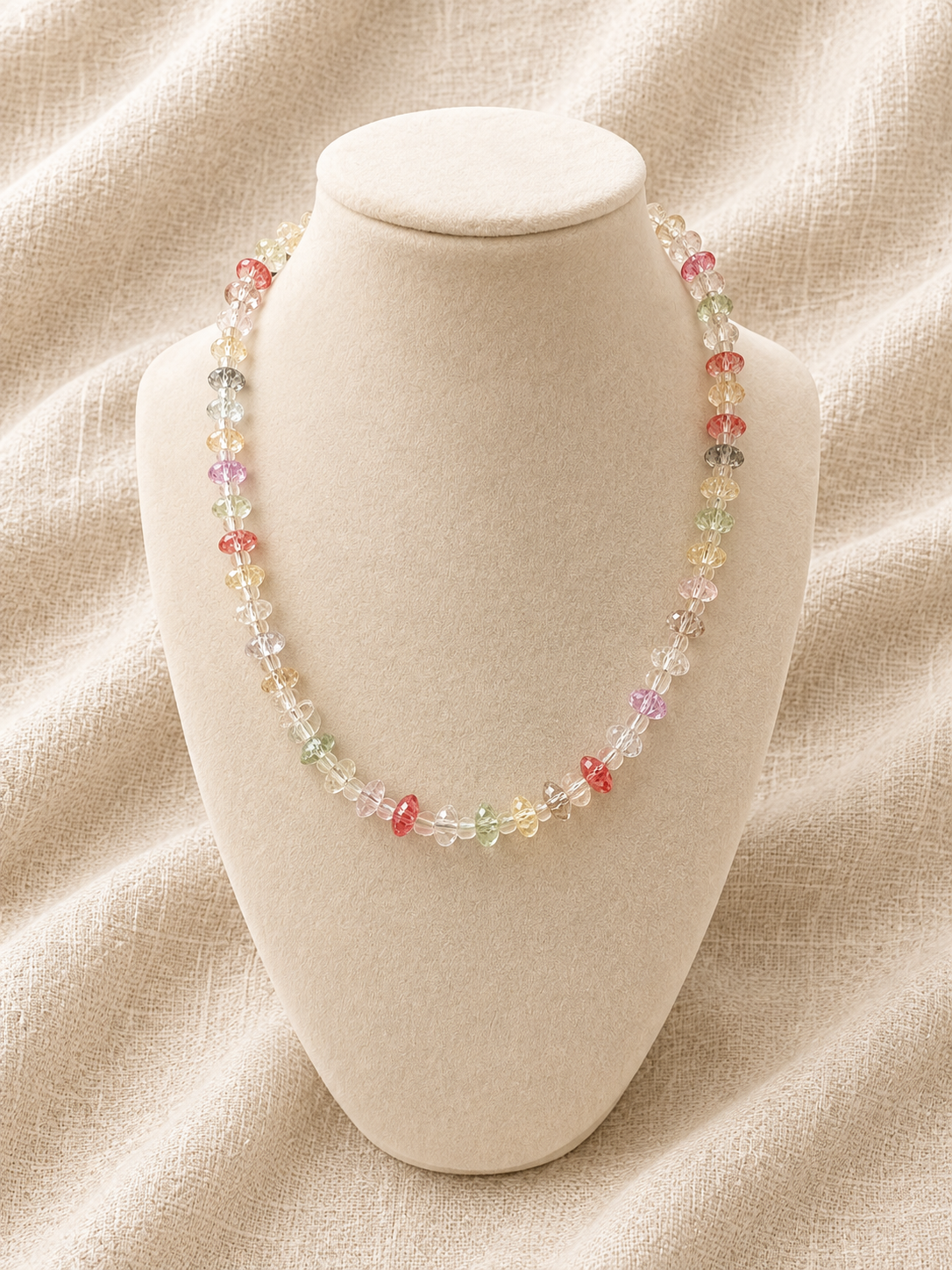 Cotton Candy Flat Glass Necklace