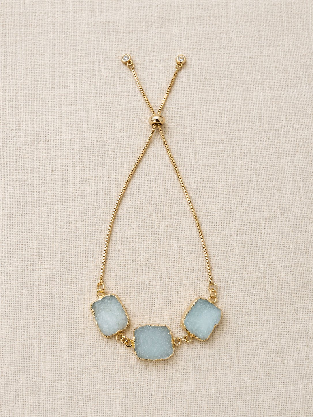 Triple Druzy Slider Bracelet
