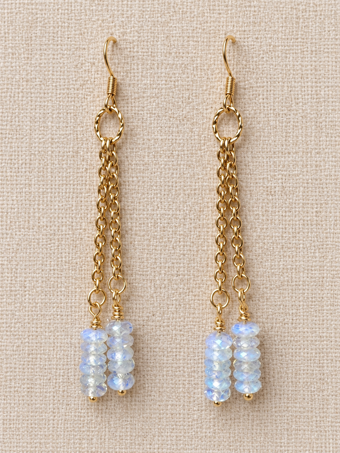 Opalite Dangle Wire Wrapped Earrings