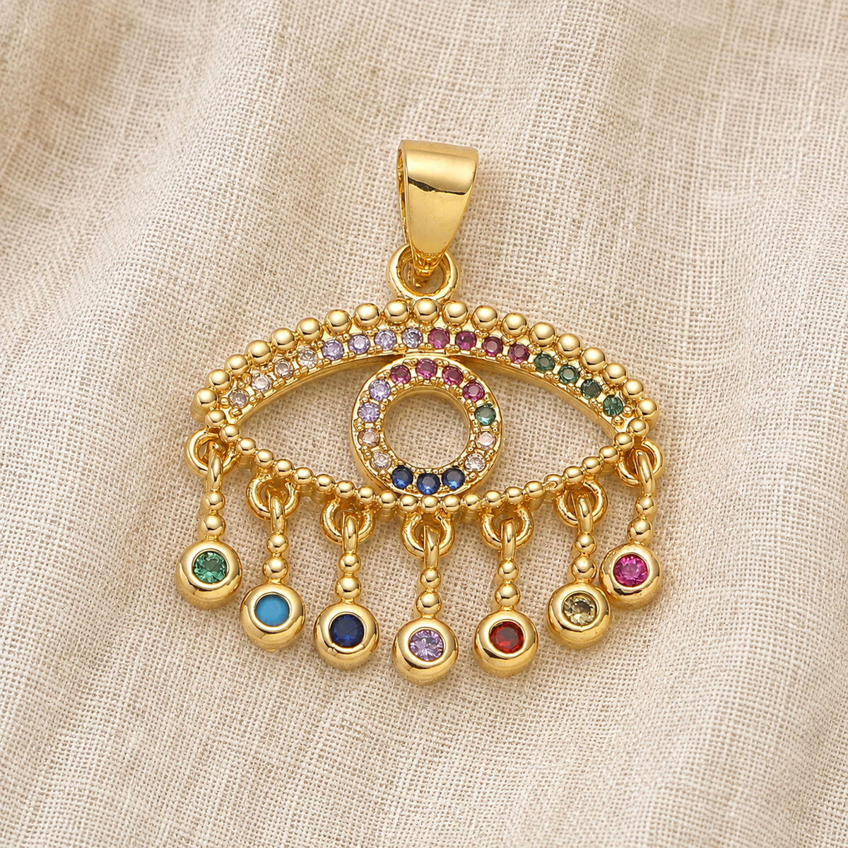 Rainbow Evil Eye Necklace