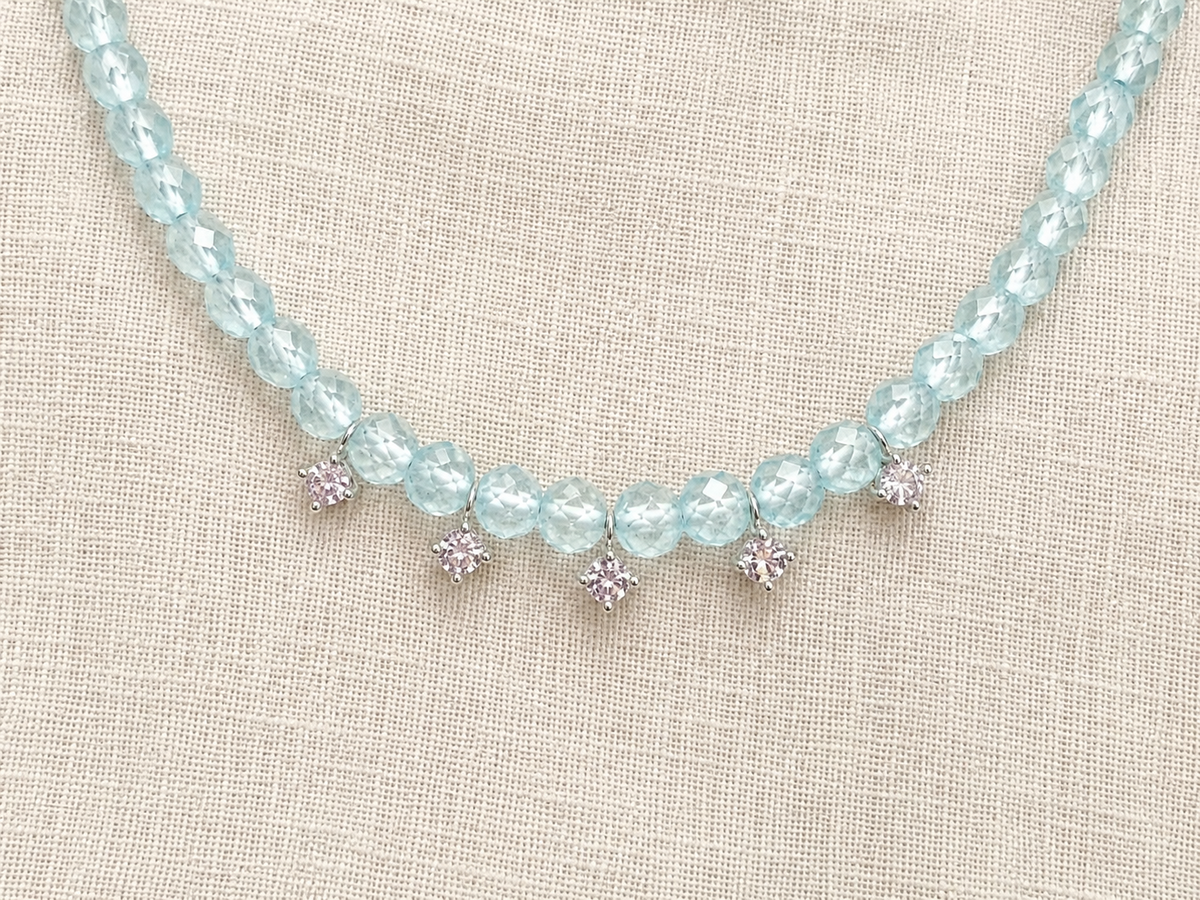 Faceted Blue Topaz Necklace