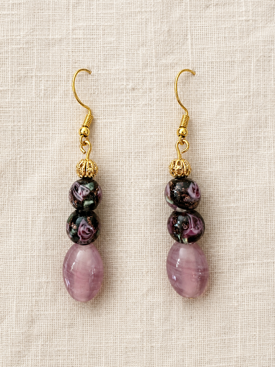 Lampwork Glass Dangle Earrings