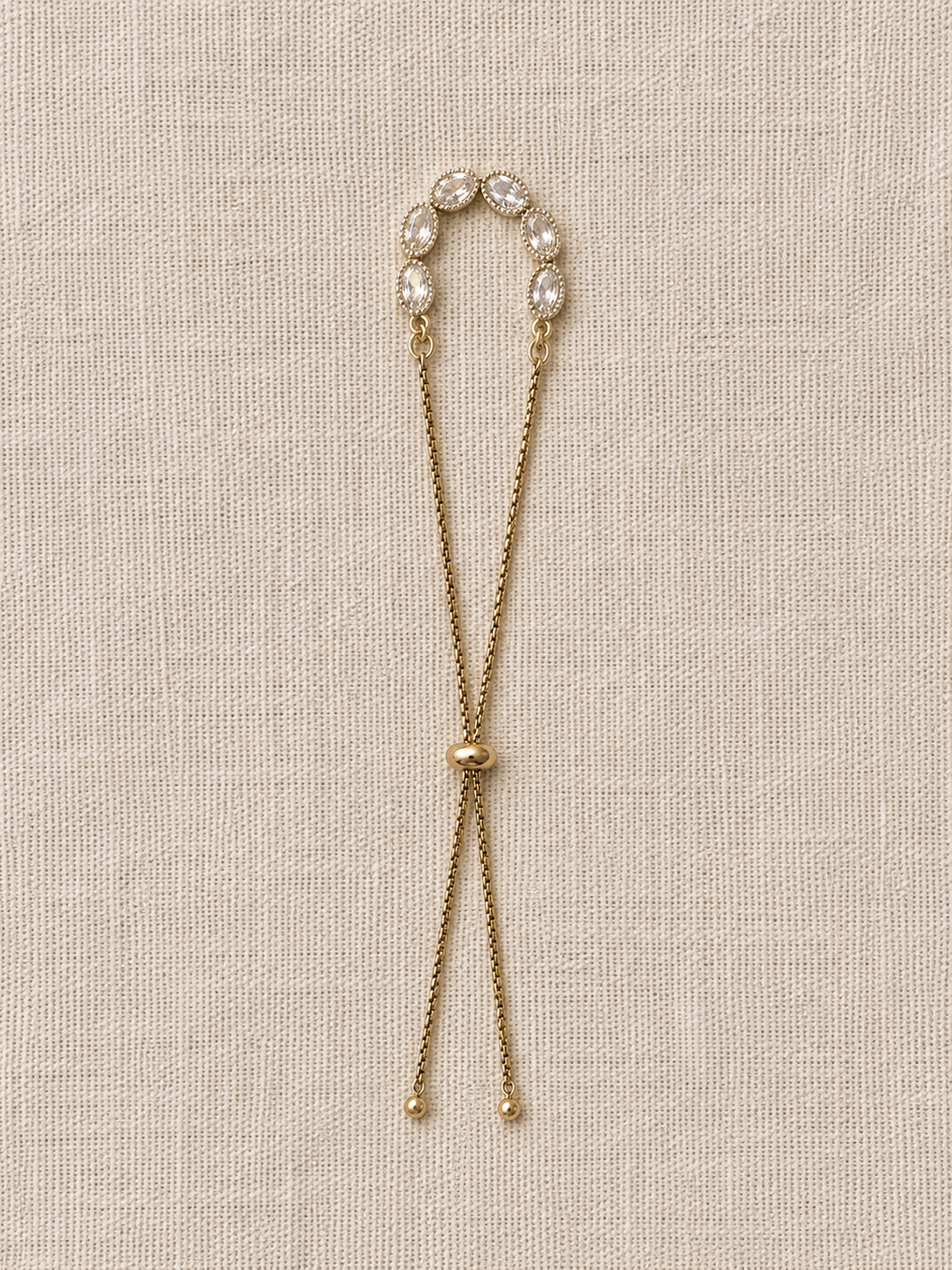 Gold Oval Sparkle Slider Bracelet