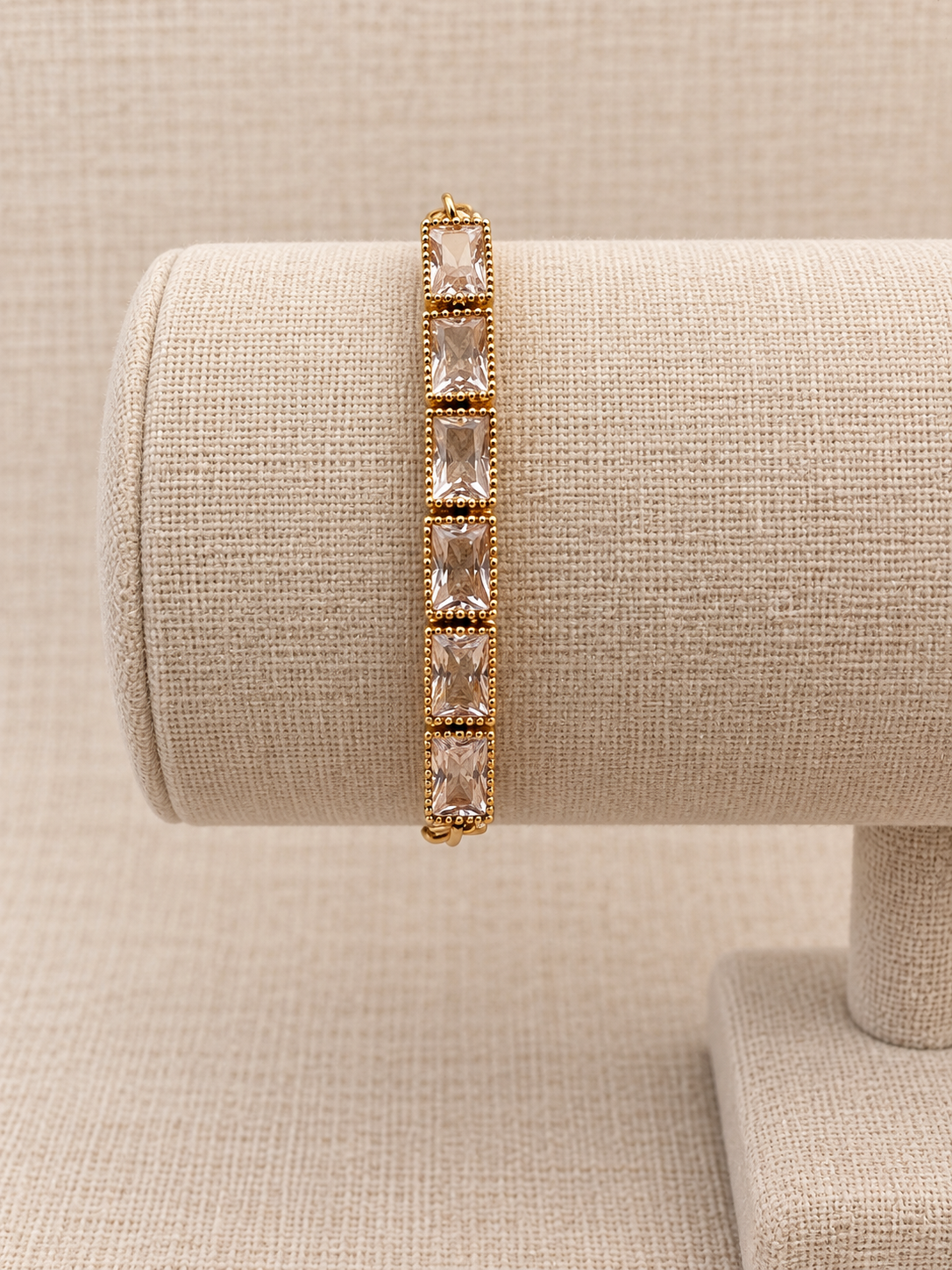 Gold Rectangle Sparkle Slider Bracelet