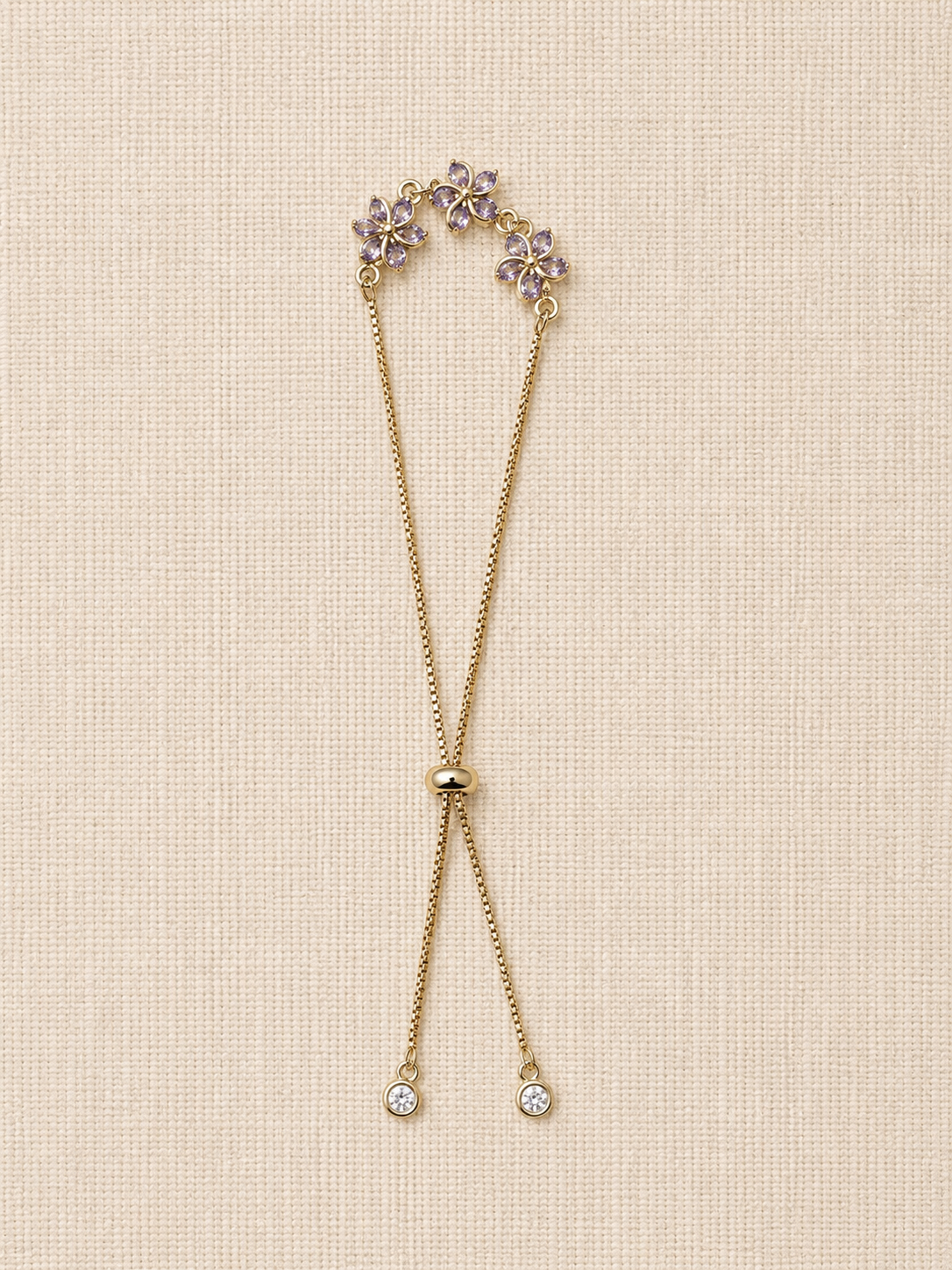 Triple Flower Statement Slider Bracelet