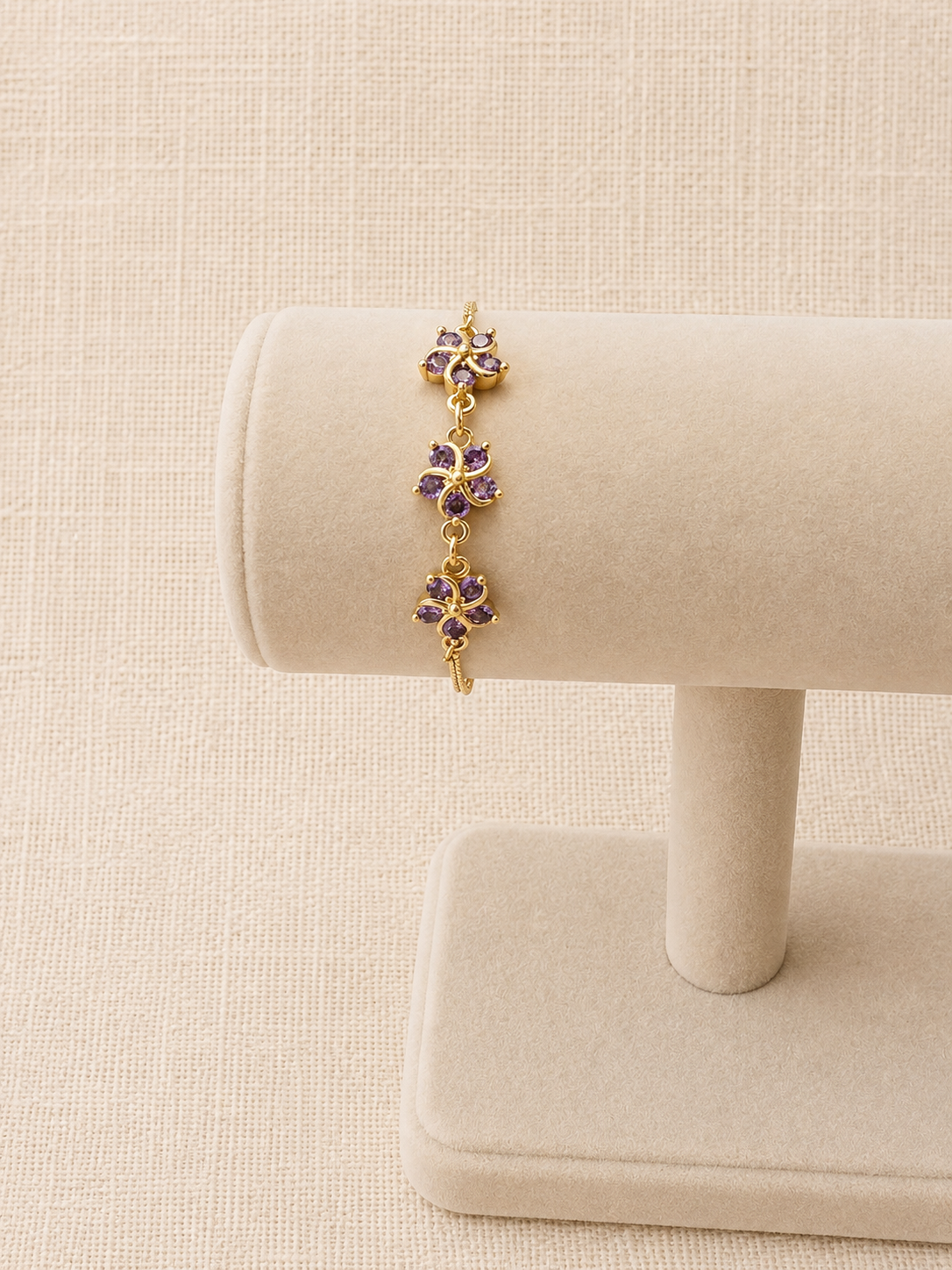 Triple Flower Statement Slider Bracelet