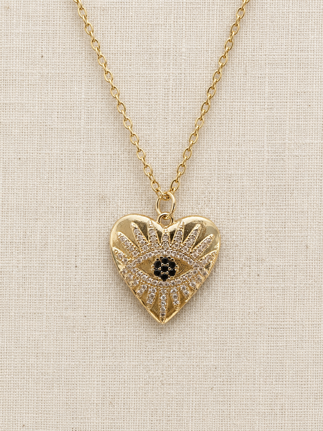 Evil Eye Heart Necklace