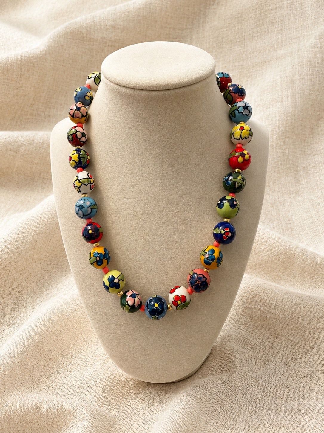 Statement Painted Ceramic Necklace