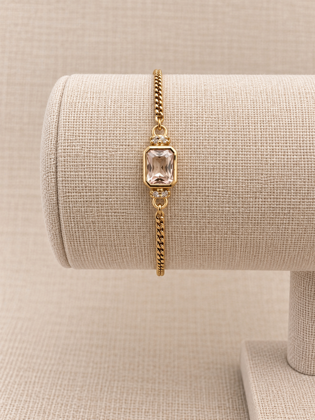 Light Amethyst Crystal Pave Slider Bracelet