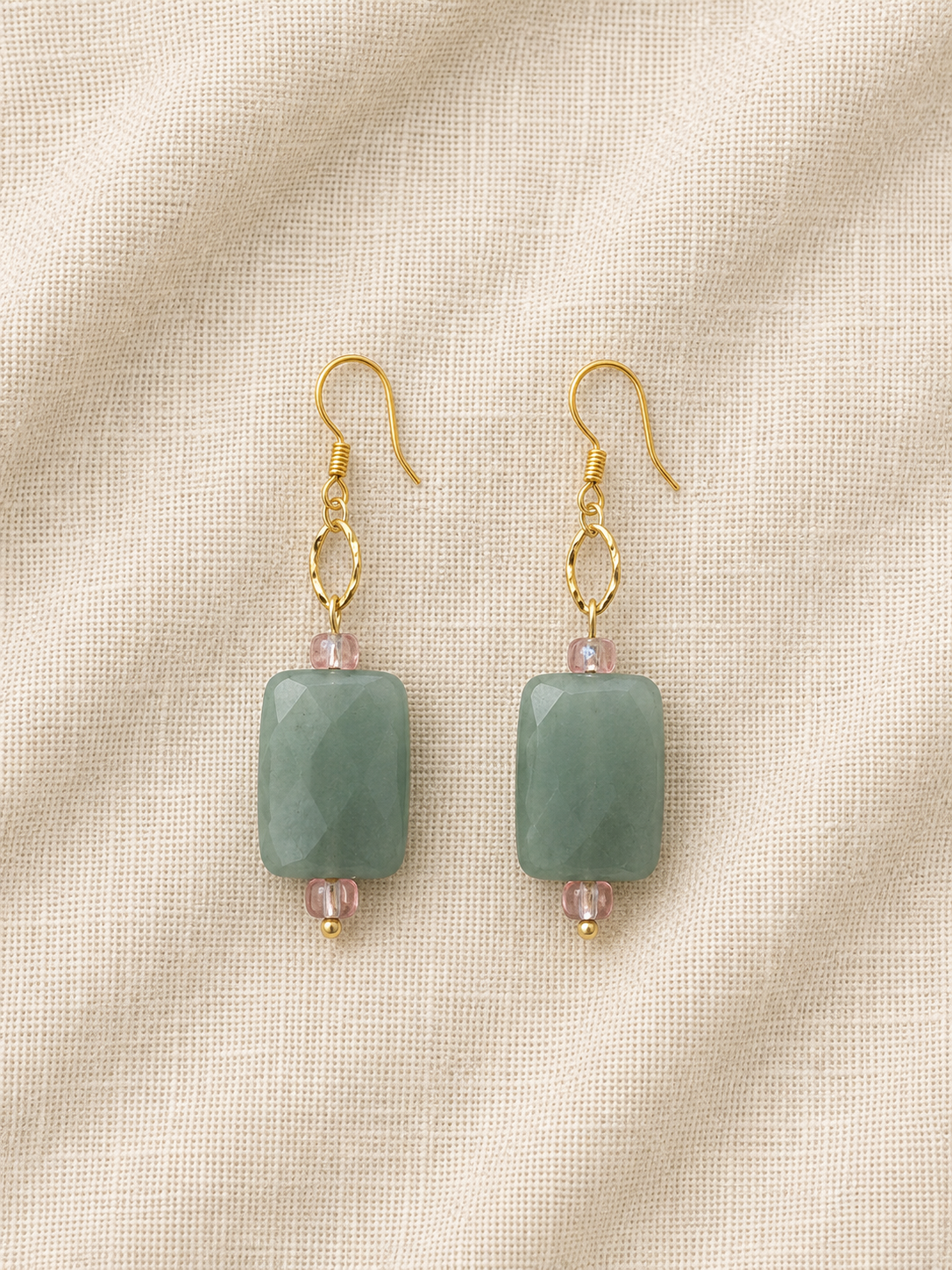 Traditional Hook Aventurine Earrings