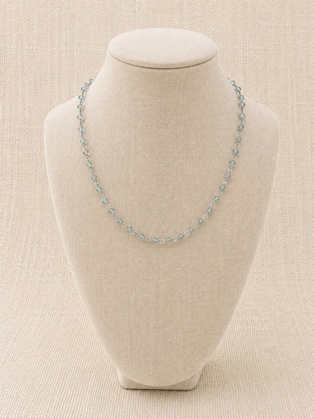 Dainty Blue Topaz Sterling Silver Necklace