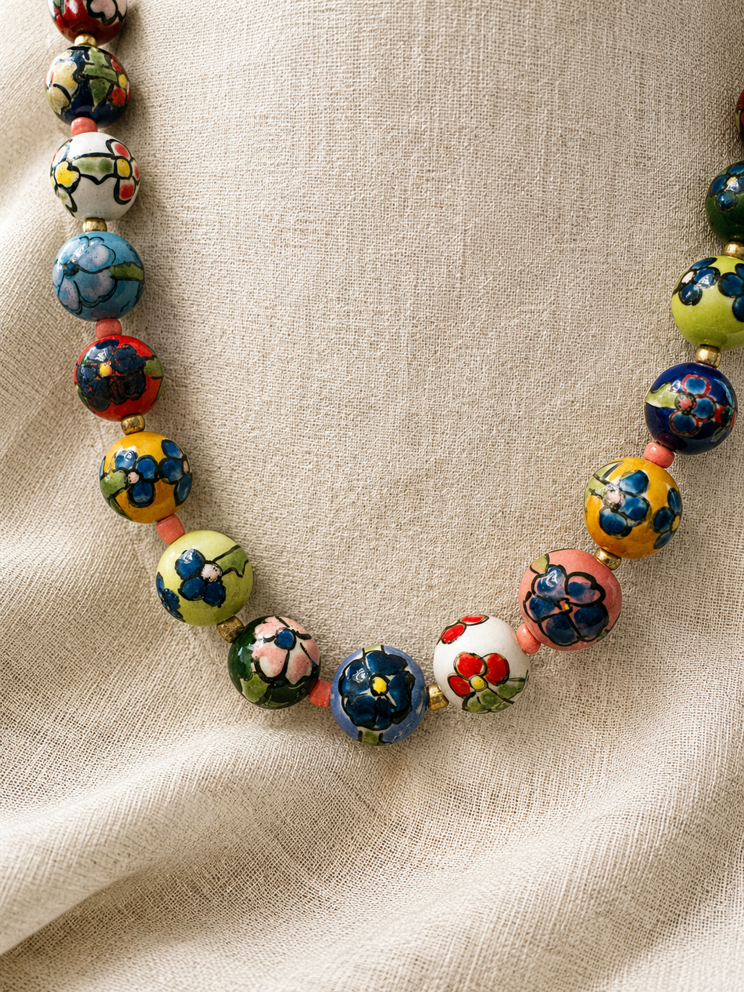 Statement Painted Ceramic Necklace