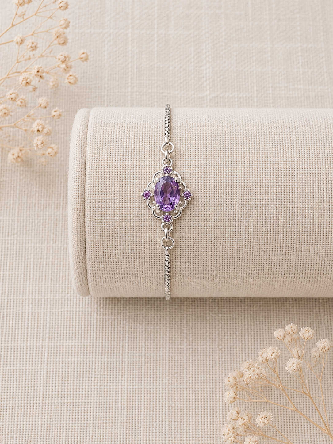 Vintage Inspired Pave Charm Slider Bracelet