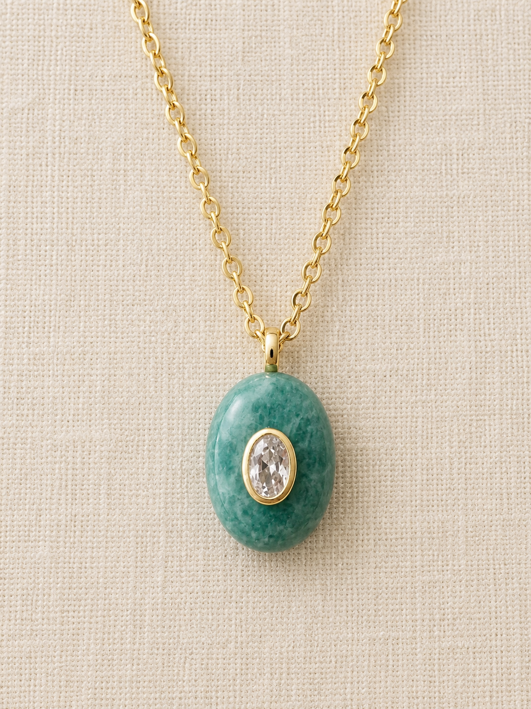 Turquoise with Clear Crystal Inlay Pendant