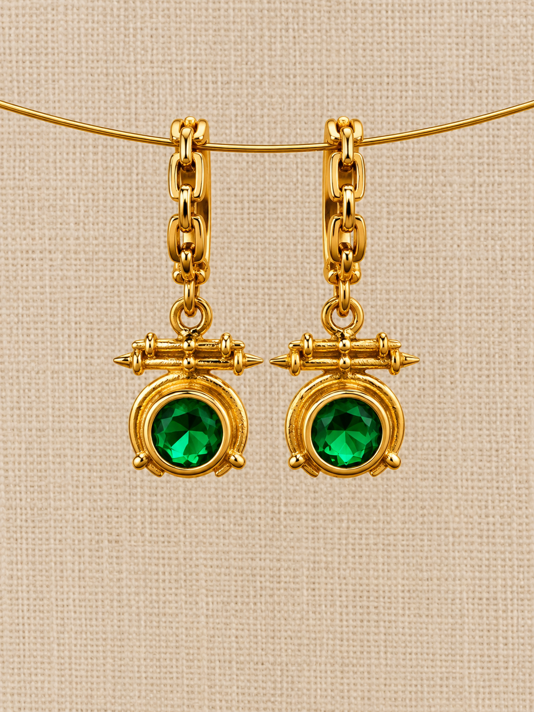 Greek Emerald Quartz Earrings