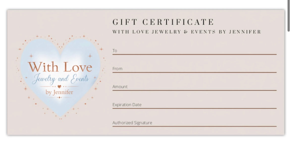 With Love Jewelry by Jennifer Gift Certificate